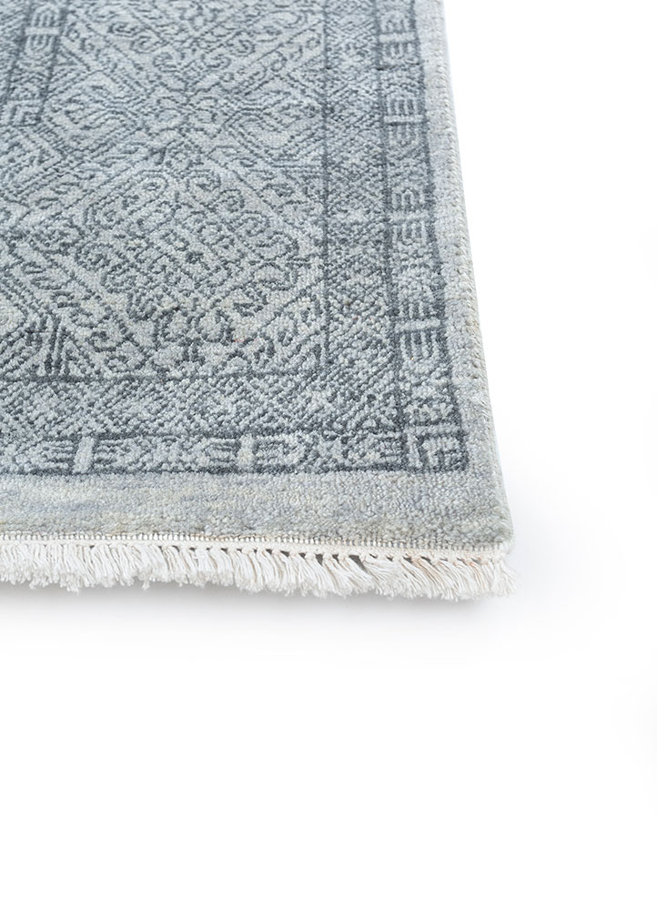 viscaya grey and black wool hand knotted Rug - Corner