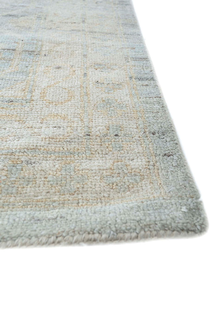 cyanna grey and black wool hand knotted Rug - Corner