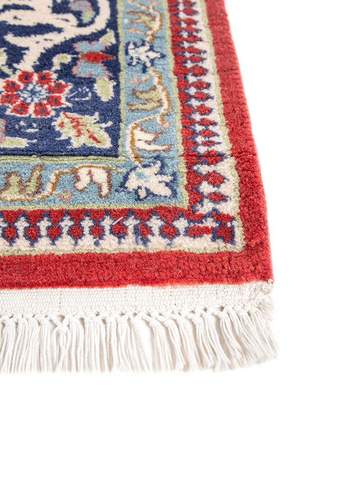 gulnar red and orange wool hand knotted Rug - Corner