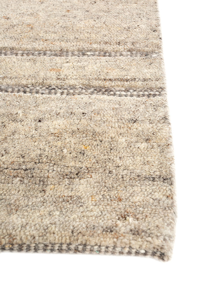 manifest beige and brown wool hand knotted Rug - Corner