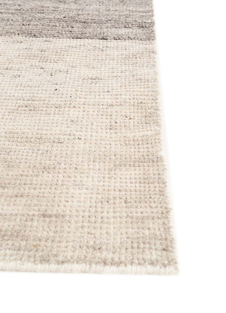 blythe beige and brown wool hand knotted Rug - Corner