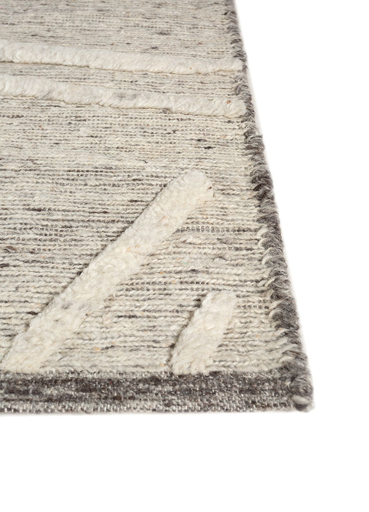 manifest blue wool hand knotted Rug - Corner