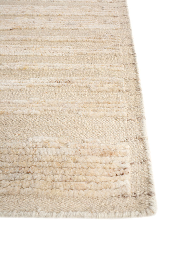 manifest beige and brown wool hand knotted Rug - Corner