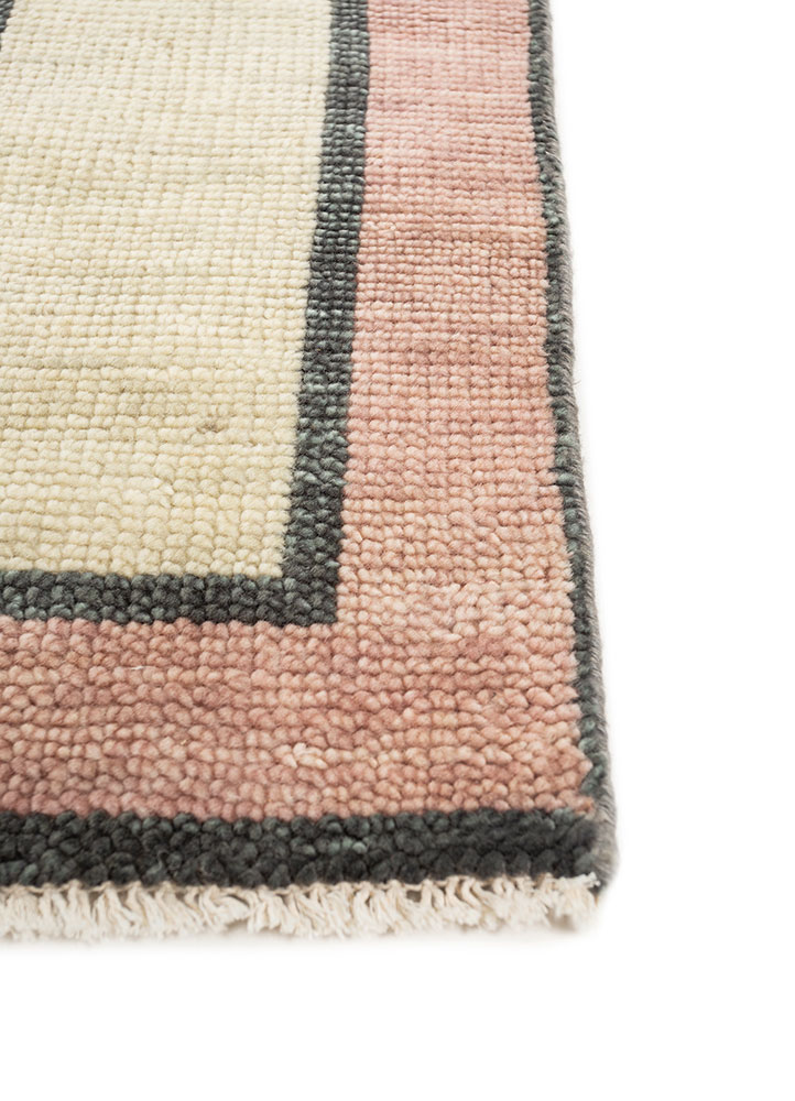 thyme beige and brown wool hand knotted Rug - Corner