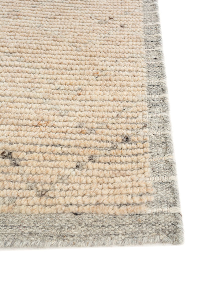 manifest beige and brown wool hand knotted Rug - Corner