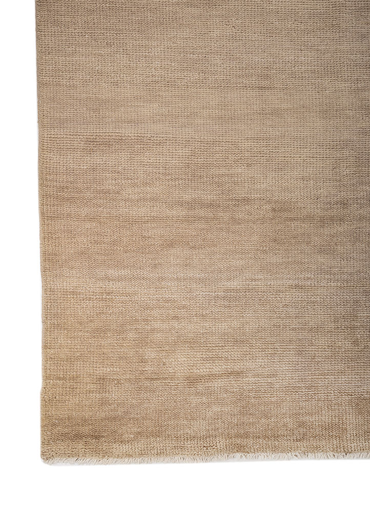 entropy beige and brown wool hand knotted Rug - Corner