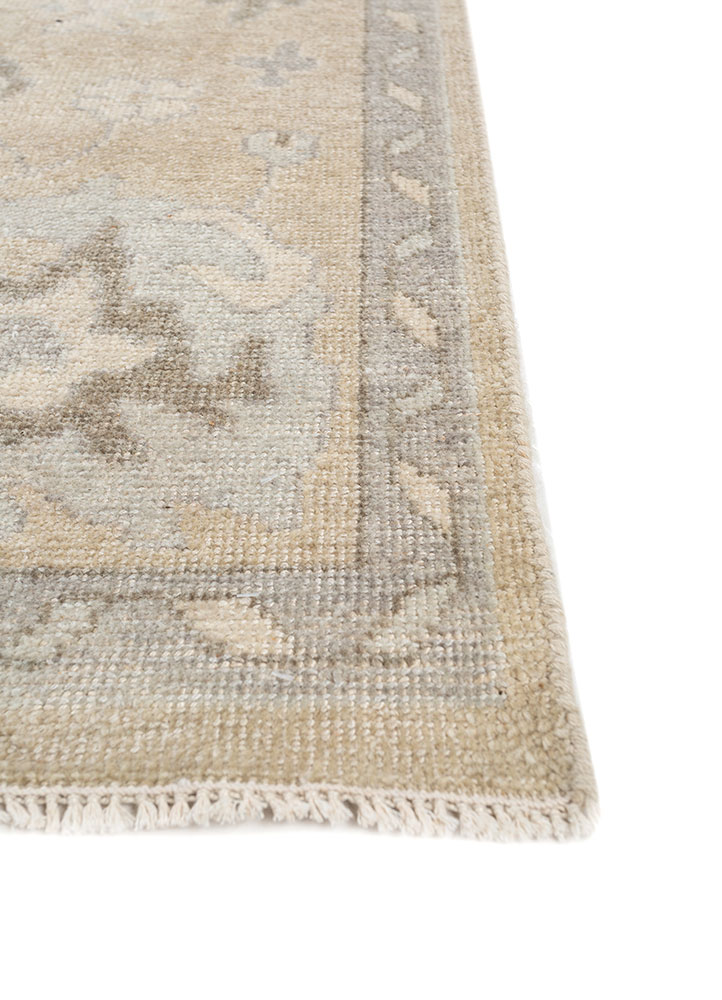 erbe beige and brown wool hand knotted Rug - Corner