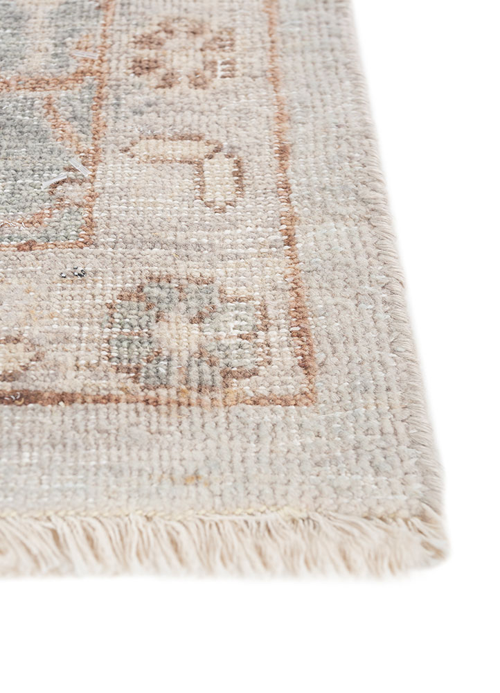 erbe blue wool hand knotted Rug - Corner