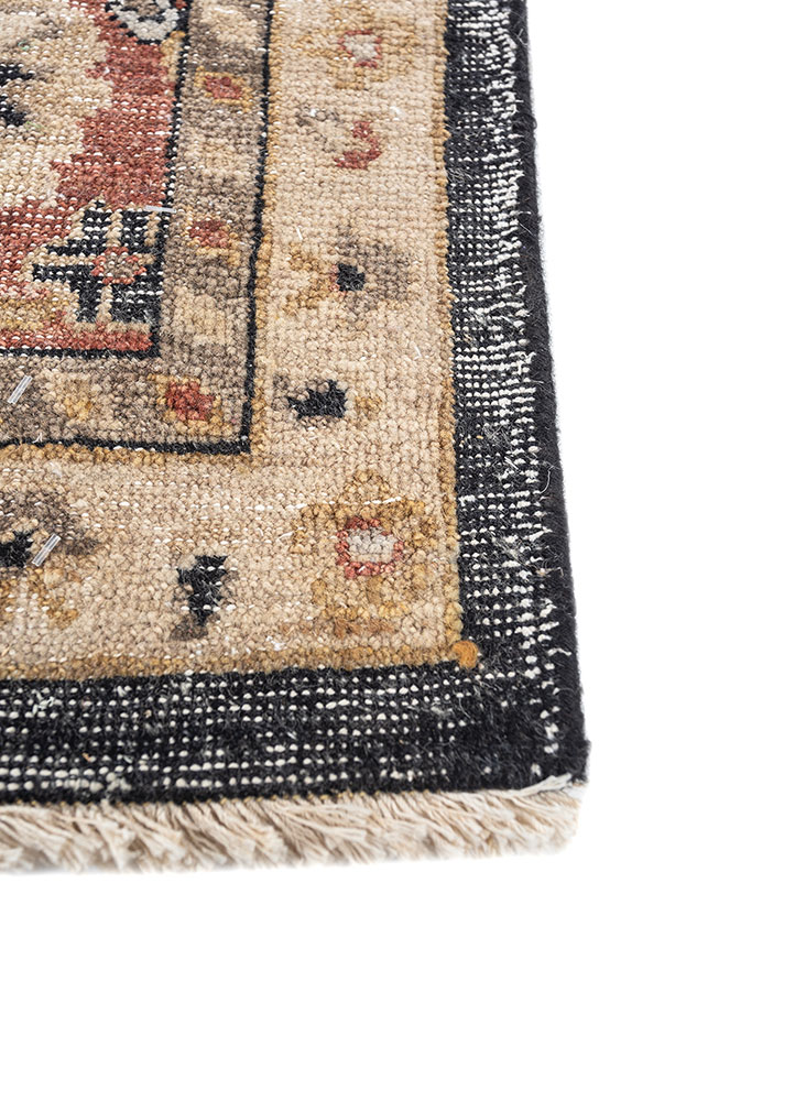 erbe grey and black wool hand knotted Rug - Corner