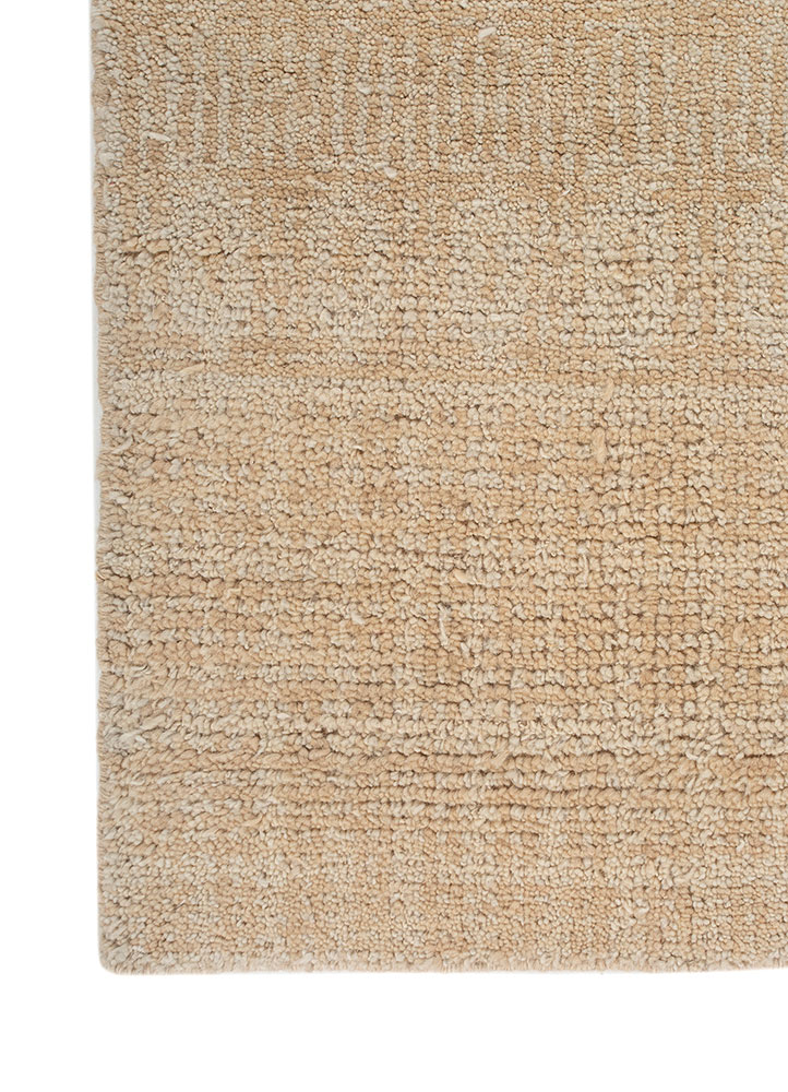 thyme beige and brown wool hand knotted Rug - Corner