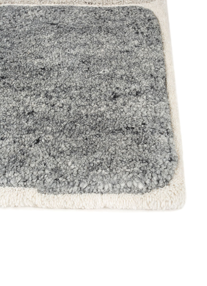 aprezo beige and brown wool hand knotted Rug - Corner