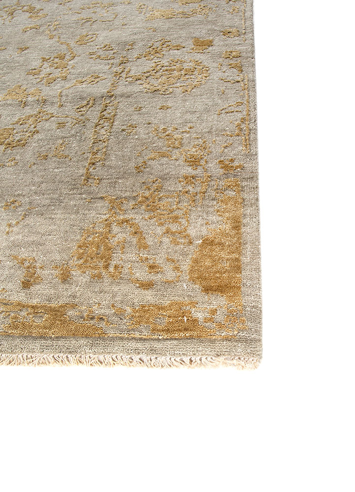 erbe blue wool hand knotted Rug - Corner