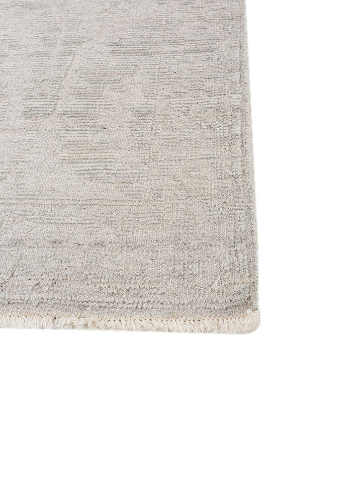 erbe grey and black wool hand knotted Rug - Corner