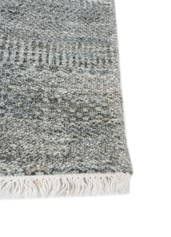 kairos blue wool and viscose hand knotted Rug - Corner