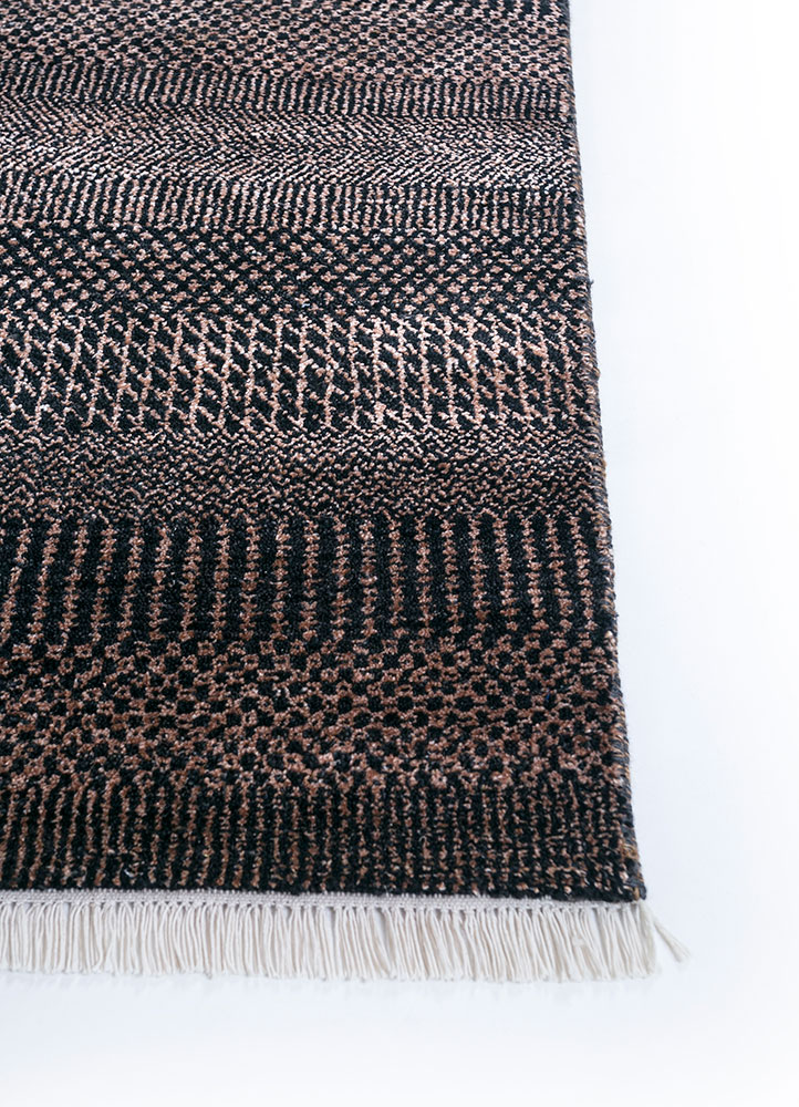 kairos beige and brown wool and viscose hand knotted Rug - Corner
