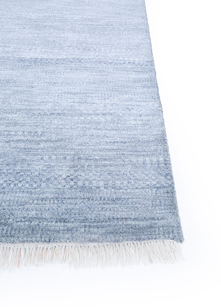 kairos grey and black wool and viscose hand knotted Rug - Corner