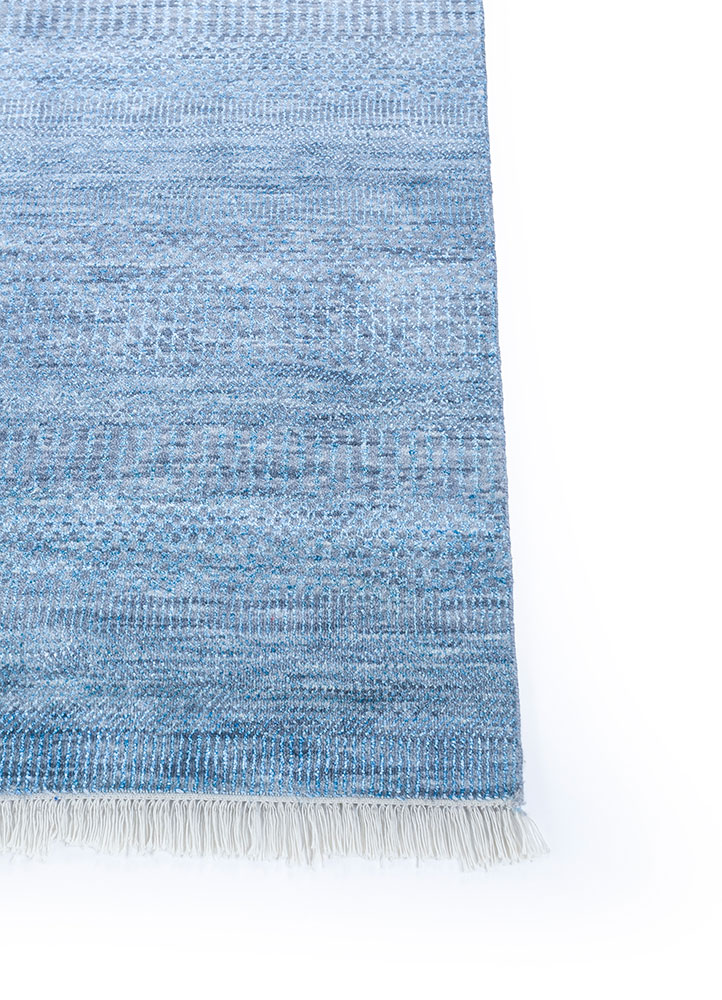 kairos blue wool and viscose hand knotted Rug - Corner