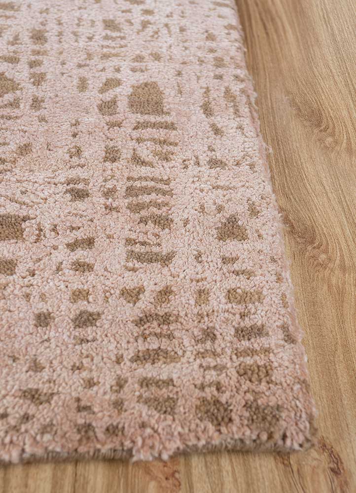 aakar by kavi beige and brown wool and silk hand knotted Rug - Corner