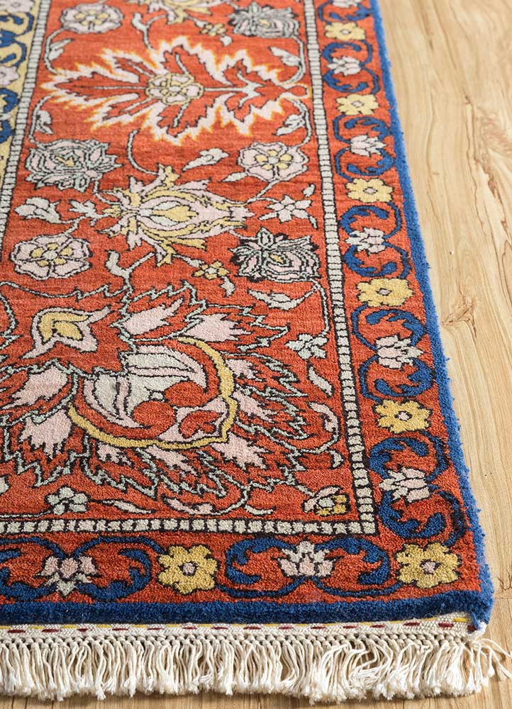 aurora gold wool hand knotted Rug - Corner