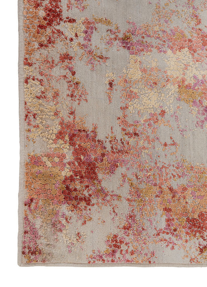 aprezo blue wool and bamboo silk hand knotted Rug - Corner