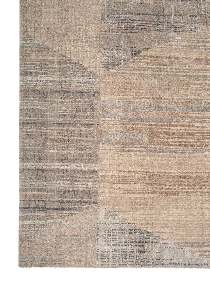 unstring by kavi red and orange wool and bamboo silk hand knotted Rug - Corner