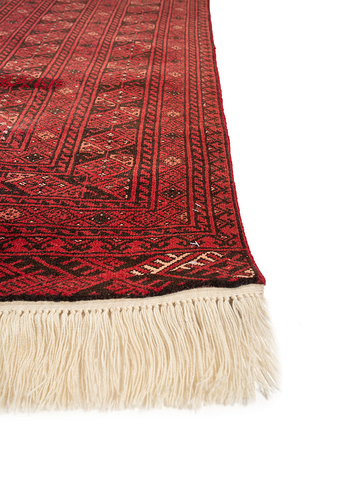 kiaan red and orange wool hand knotted Rug - Corner