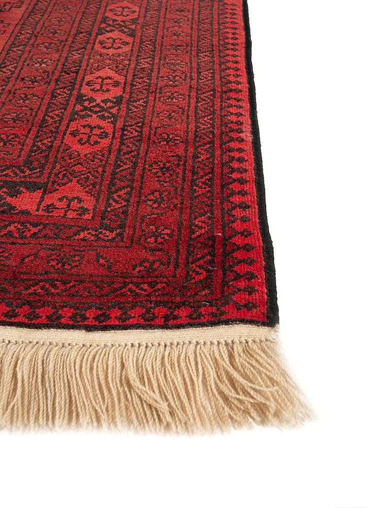 kiaan red and orange wool hand knotted Rug - Corner