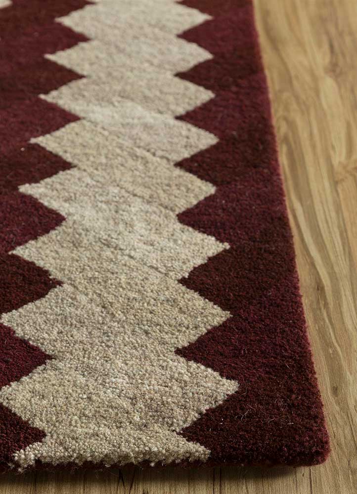 pathways beige and brown wool hand tufted Rug - Corner
