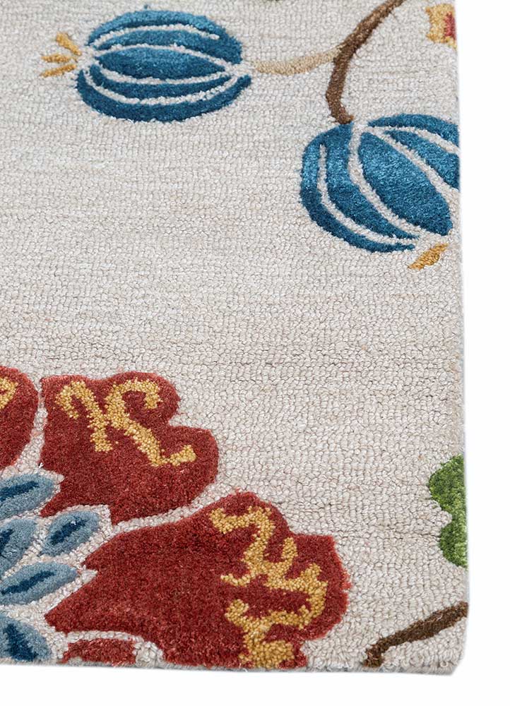 hacienda ivory wool and viscose  Rug - Corner