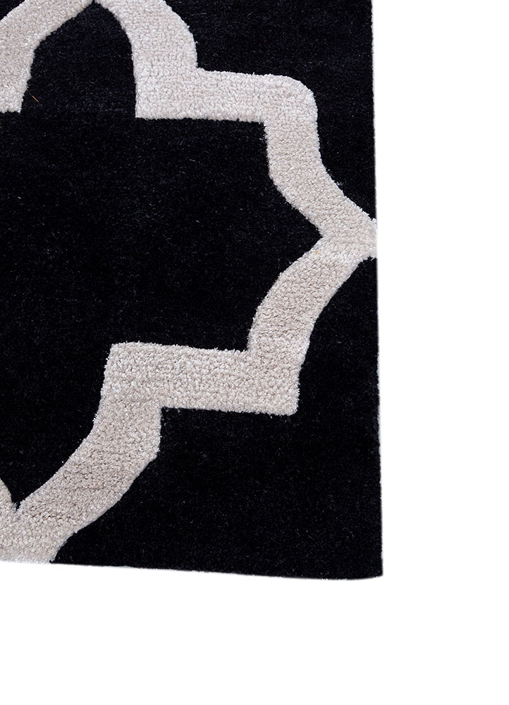 contour grey and black wool and viscose hand tufted Rug - Corner