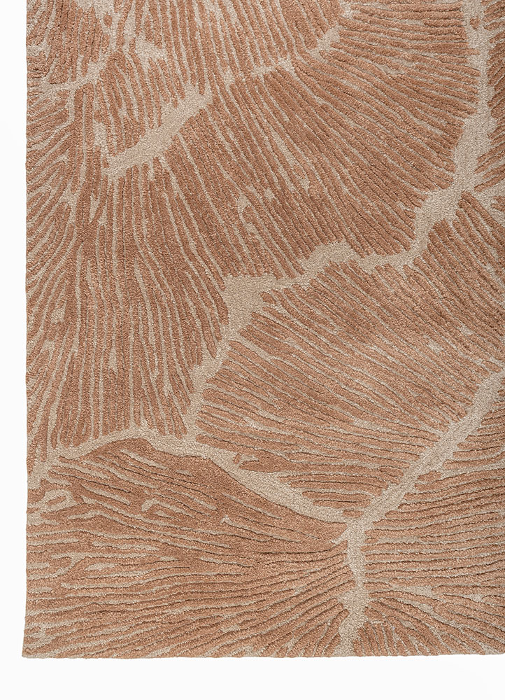 aprezo beige and brown wool and viscose hand tufted Rug - Corner