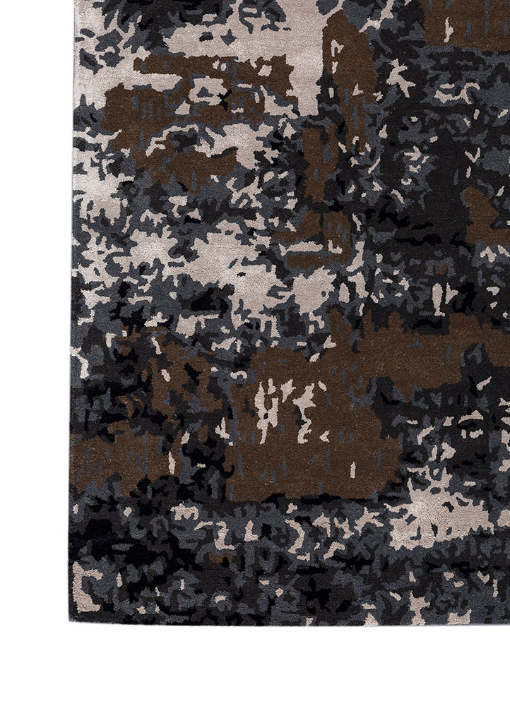 genesis blue wool and viscose hand tufted Rug - Corner