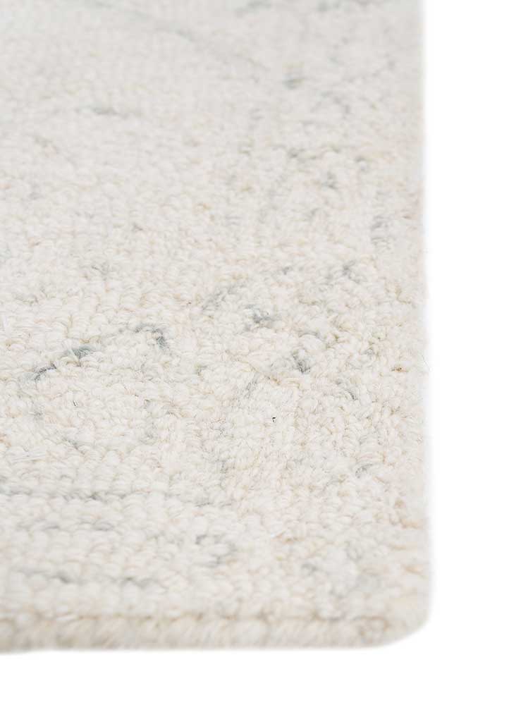 imara ivory wool hand tufted Rug - Corner