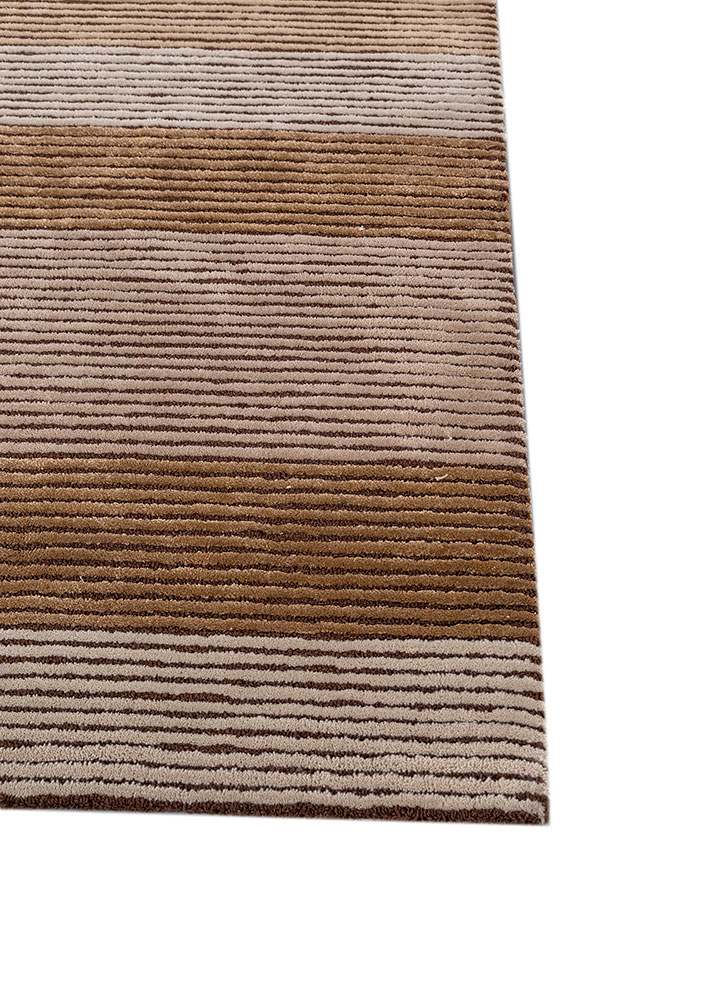 pathways beige and brown wool and viscose hand tufted Rug - Corner