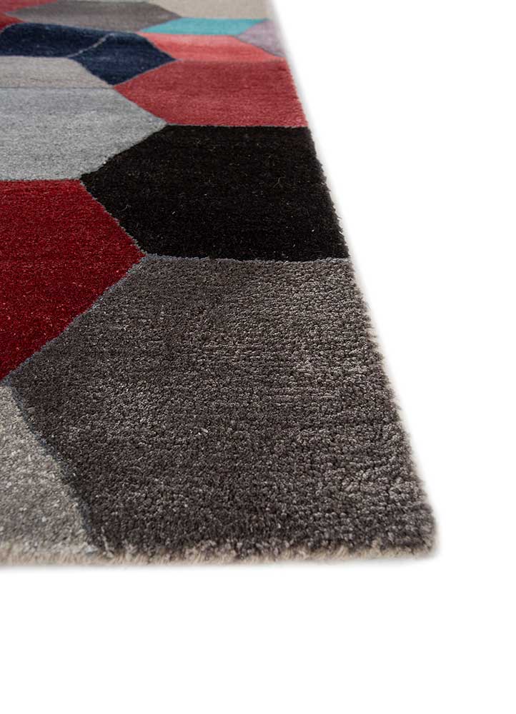 genesis ivory wool and viscose hand tufted Rug - Corner