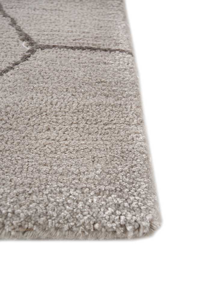 genesis ivory wool and viscose hand tufted Rug - Corner
