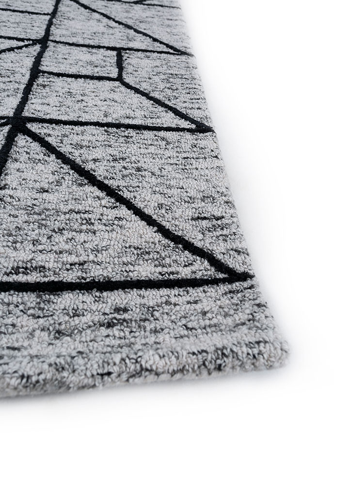 contour grey and black wool and viscose hand tufted Rug - Corner