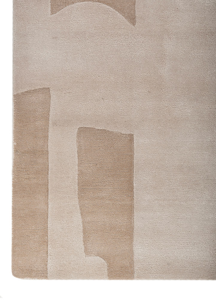 white noise ivory wool and viscose hand tufted Rug - Corner