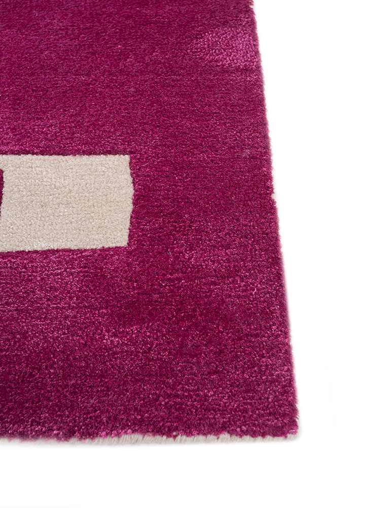 white noise ivory wool and viscose hand tufted Rug - Corner