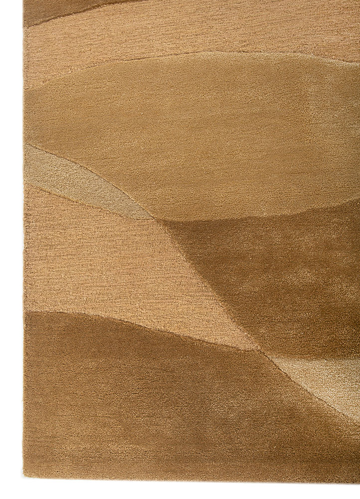 cera gold wool and viscose hand tufted Rug - Corner