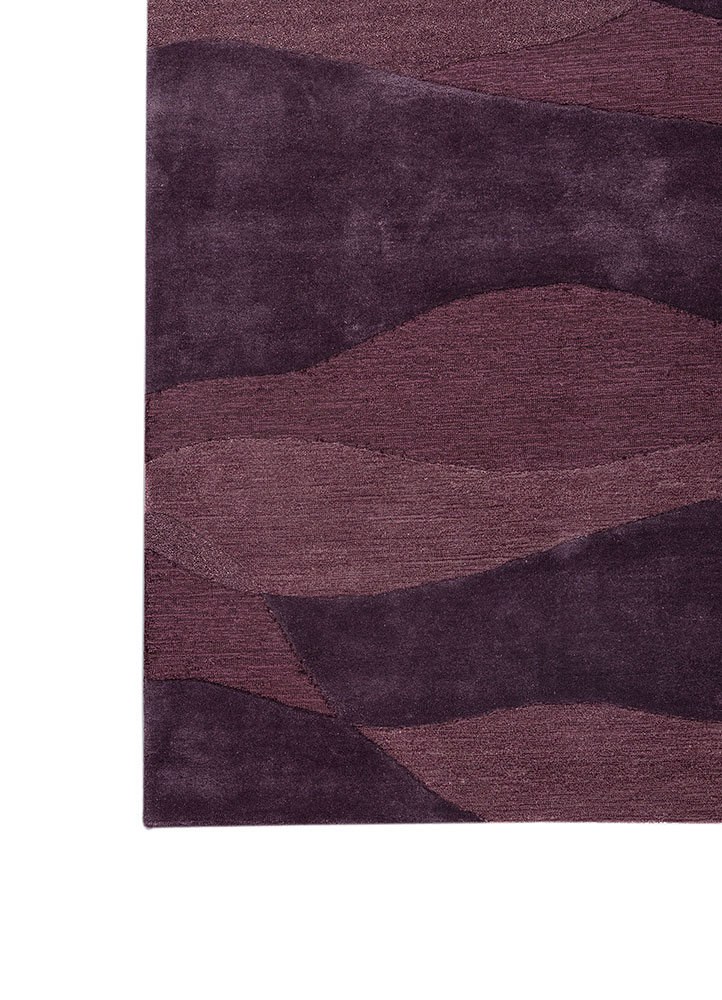cera pink and purple wool and viscose hand tufted Rug - Corner