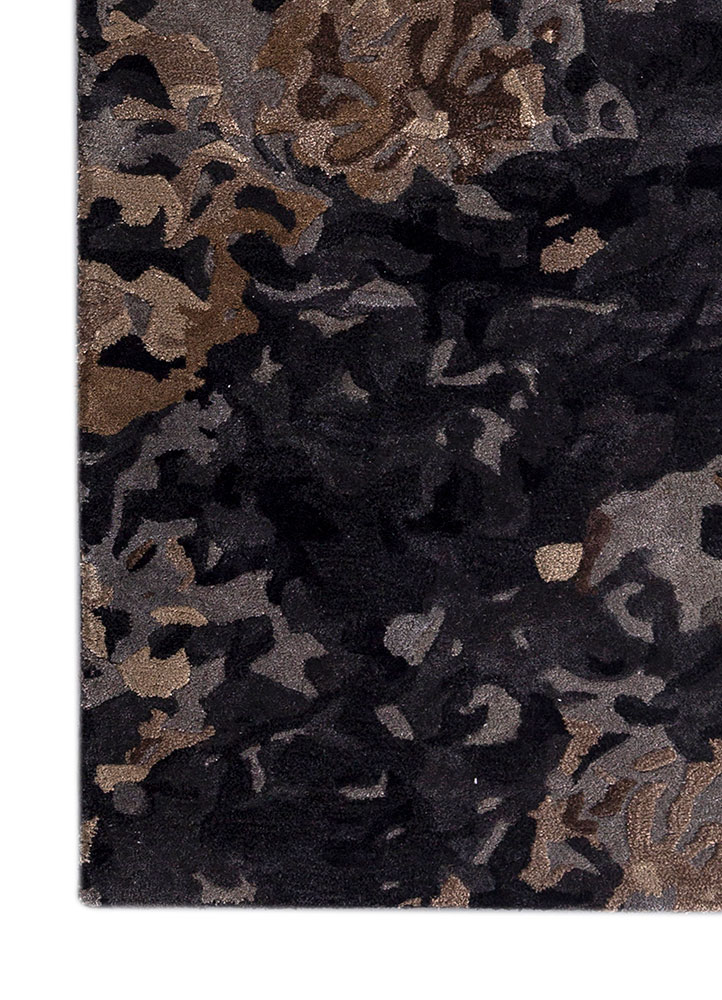 genesis grey and black wool and viscose hand tufted Rug - Corner
