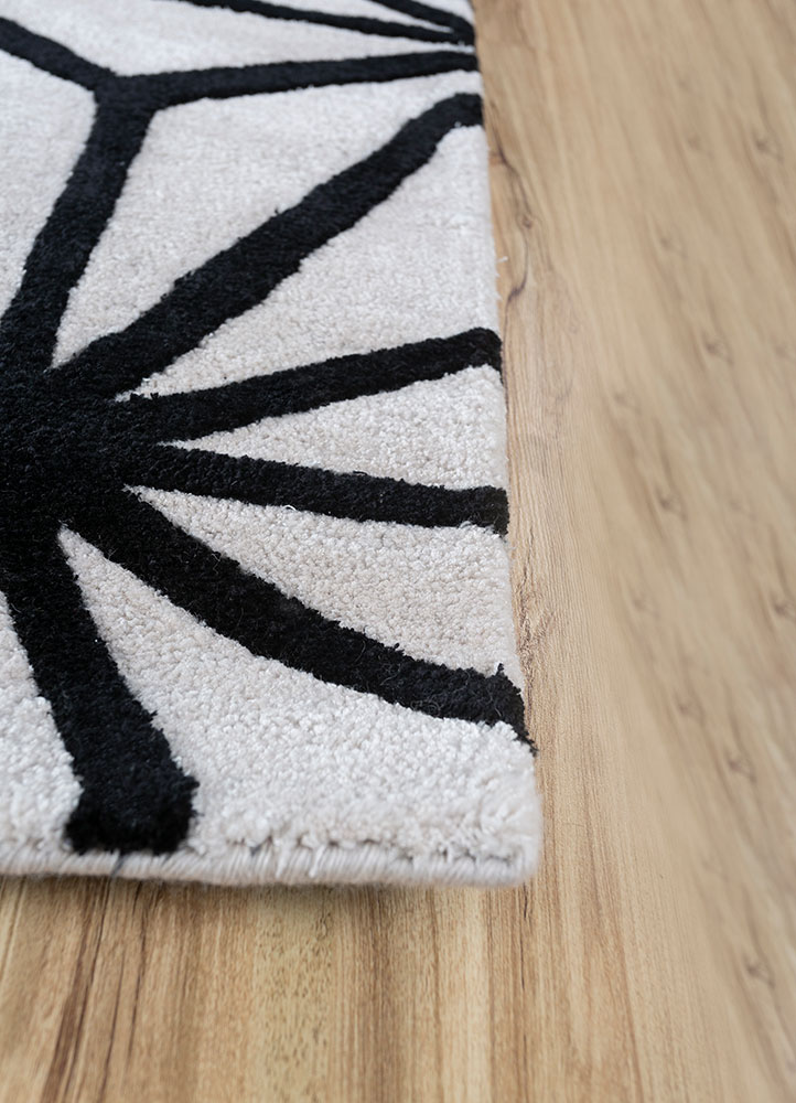 contour grey and black wool and viscose hand tufted Rug - Corner