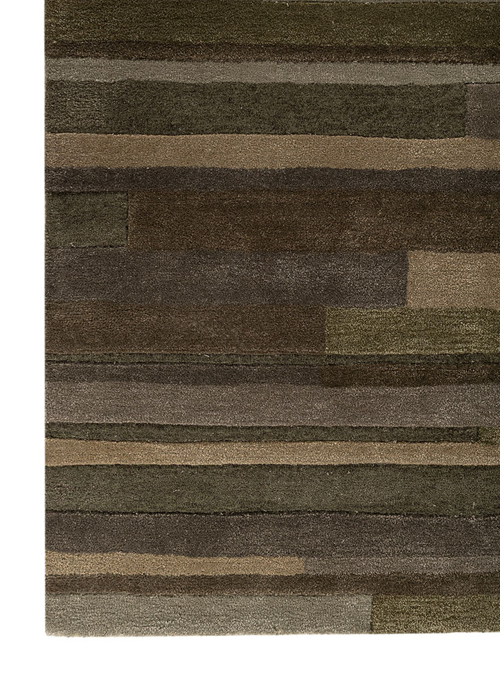 caliedo green wool and viscose hand tufted Rug - Corner