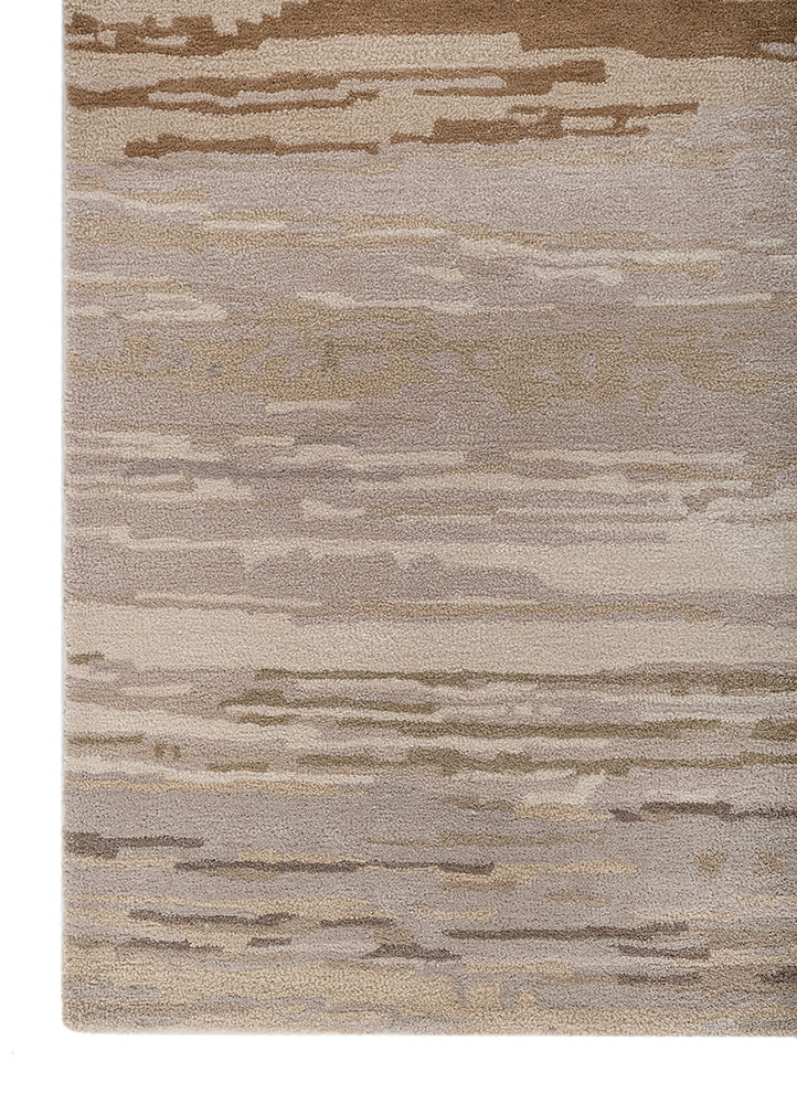 genesis grey and black wool and viscose hand tufted Rug - Corner