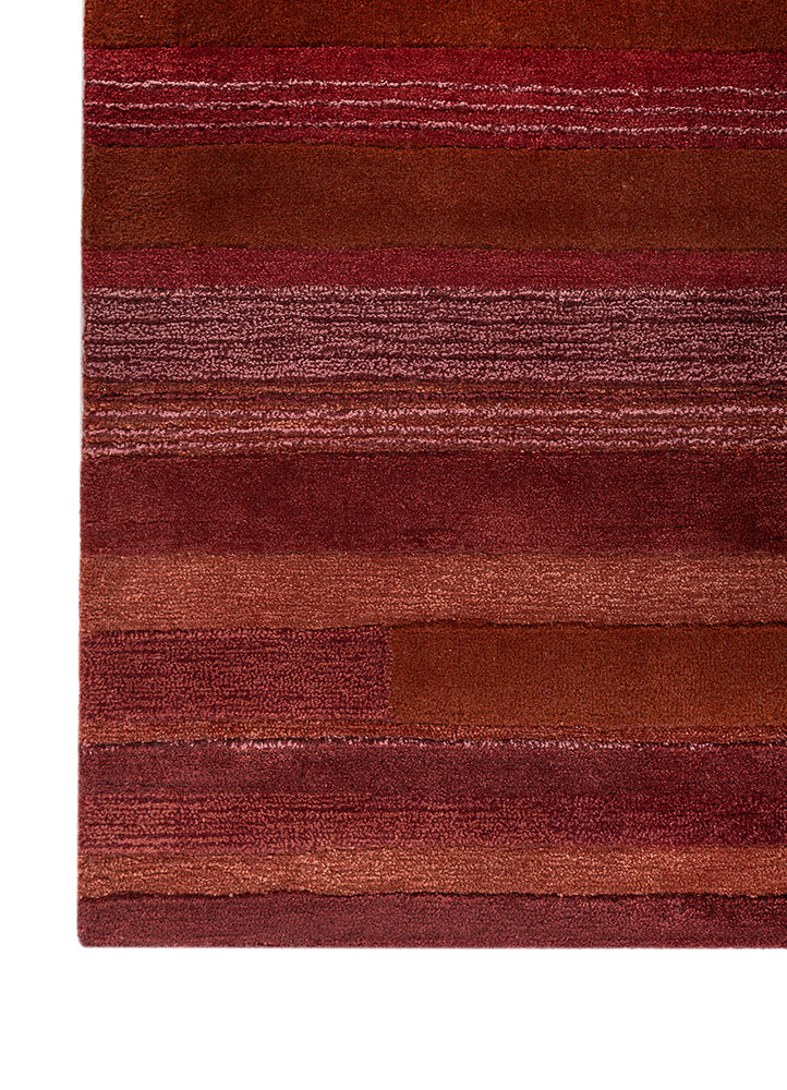 contour red and orange wool and viscose hand tufted Rug - Corner