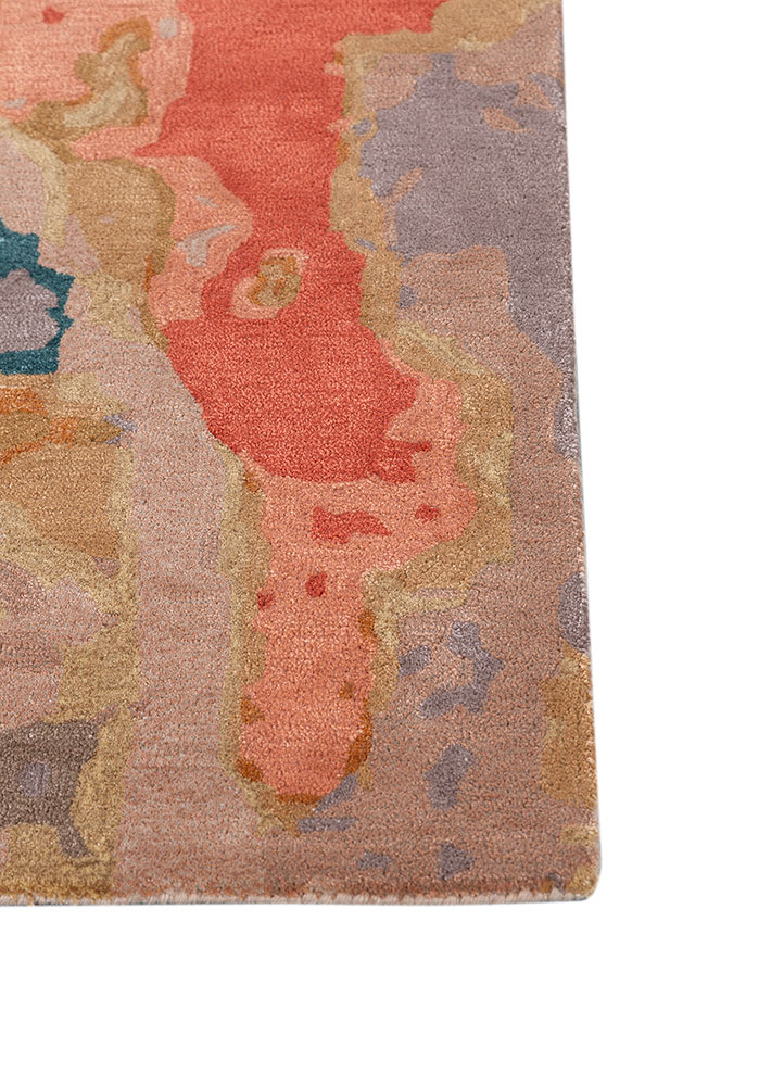 genesis beige and brown wool and viscose hand tufted Rug - Corner