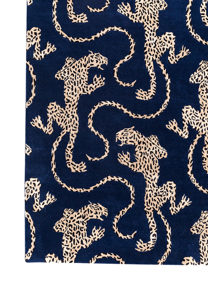 wild wanderlust blue wool and viscose hand tufted Rug - Corner