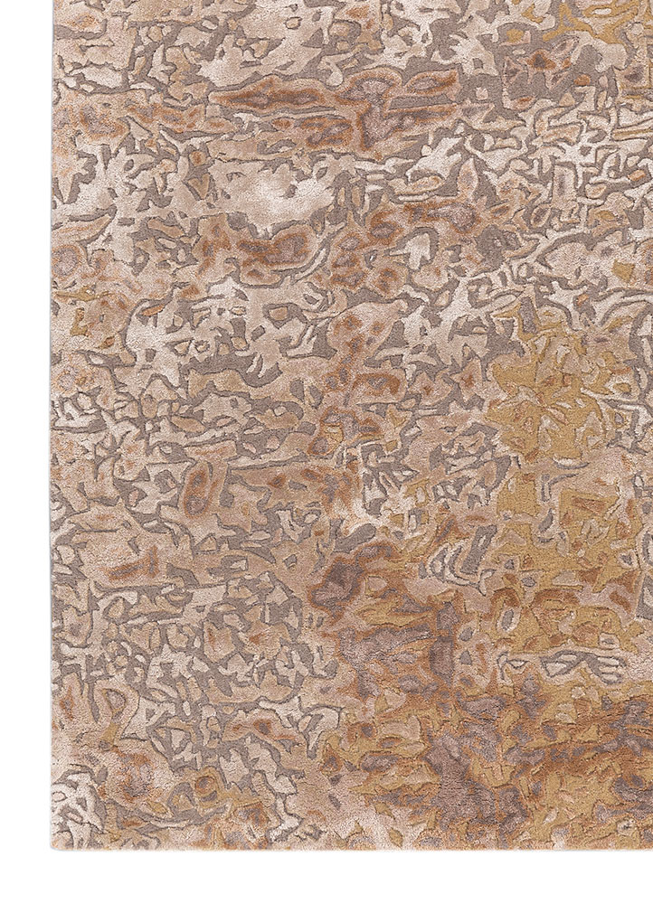 genesis beige and brown wool and viscose hand tufted Rug - Corner