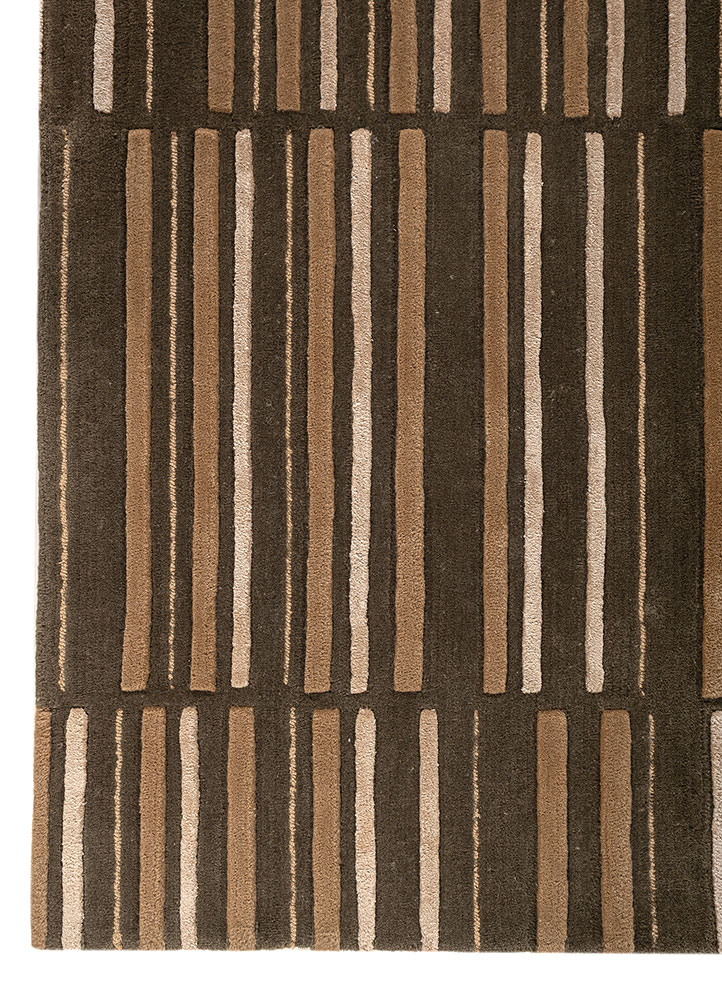 faces beige and brown wool and viscose hand tufted Rug - Corner